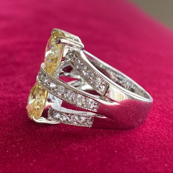 Sterling Silver Diamond Simulant Ring - Picture 9 of 17